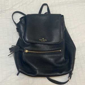 Kate Spade Black Leather Backpack